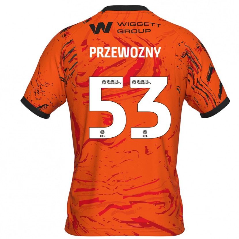 Danxen Kvinnor Jakub Przewozny #53 Orange Svart Målvaktströja 2025/26 T-tröja