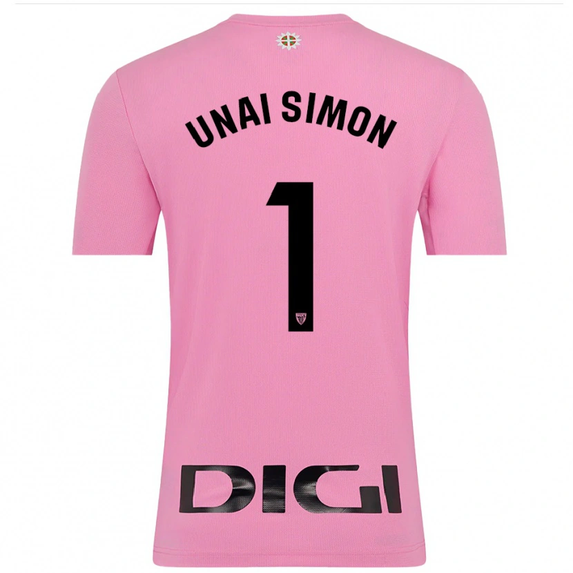 Danxen Kvinnor Unai Simón #1 Rosa Svart Målvaktströja 2025/26 T-tröja
