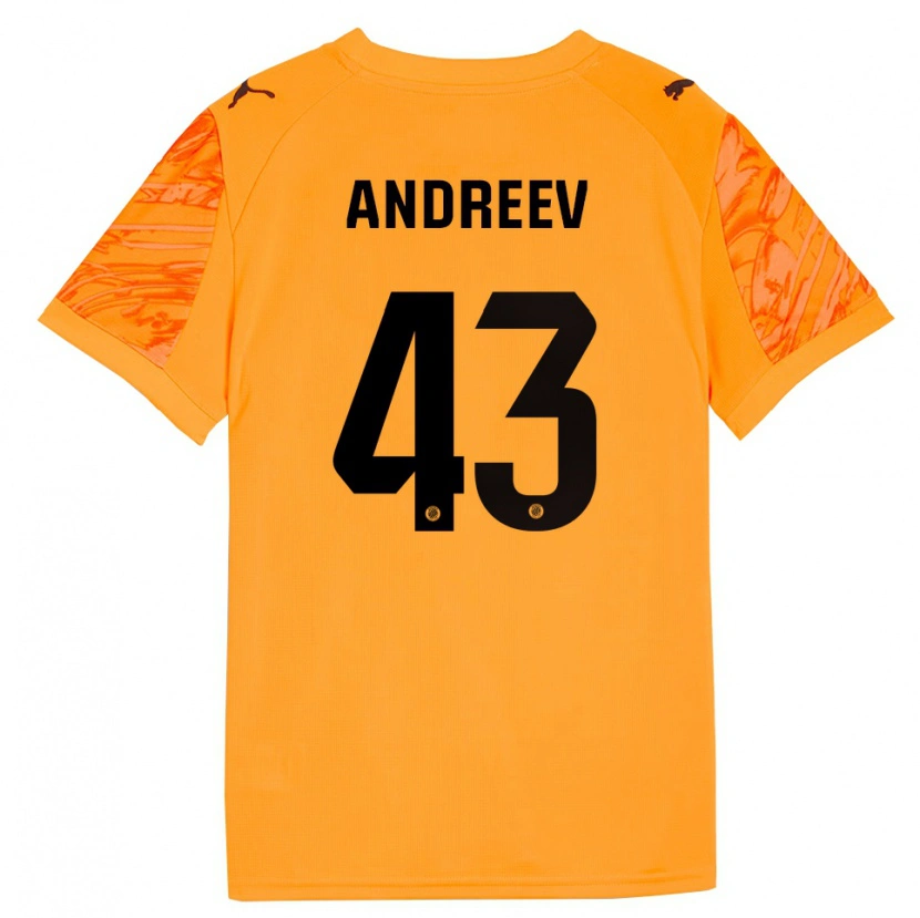 Danxen Kvinnor Aleksandar Andreev #43 Orange Svart Målvaktströja 2025/26 T-tröja