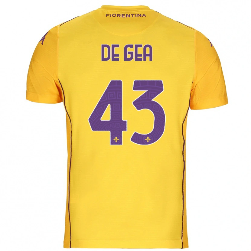 Danxen Kvinnor David de Gea #43 Orange Gul Lila Målvaktströja 2025/26 T-tröja