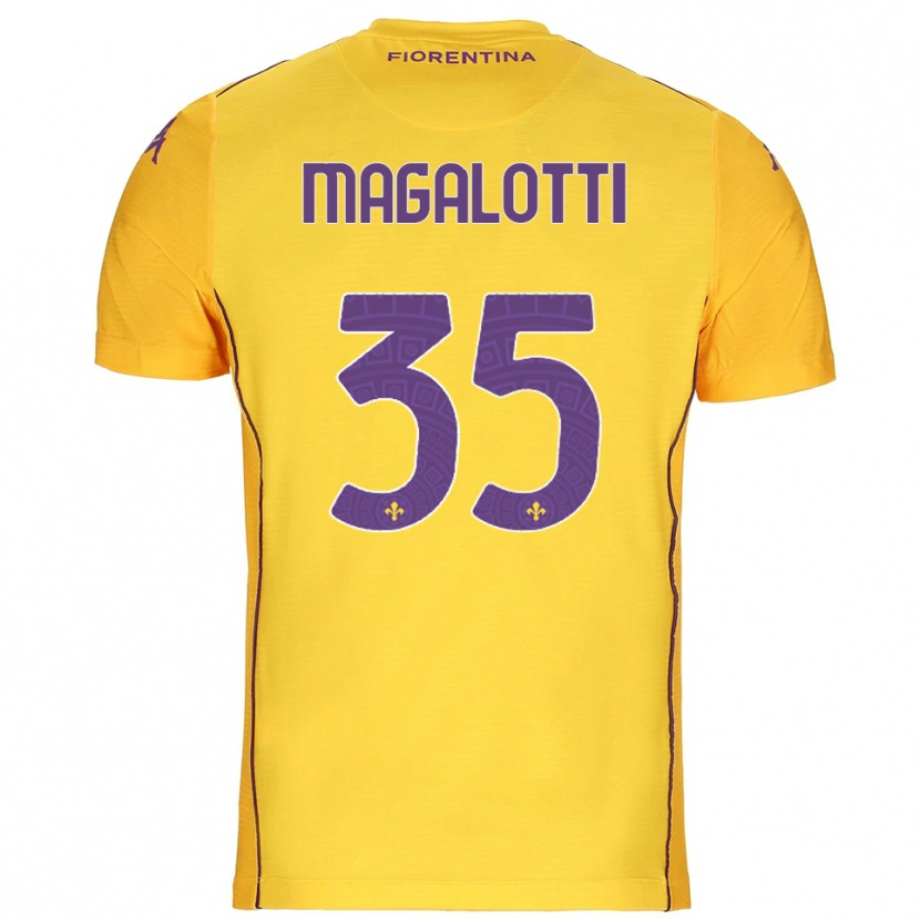 Danxen Kvinnor Mattia Magalotti #35 Orange Gul Lila Målvaktströja 2025/26 T-tröja