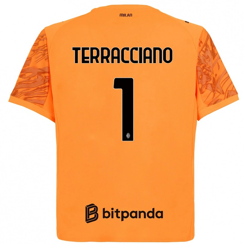 Danxen Kvinnor Pietro Terracciano #1 Orange Gul Svart Målvaktströja 2025/26 T-tröja