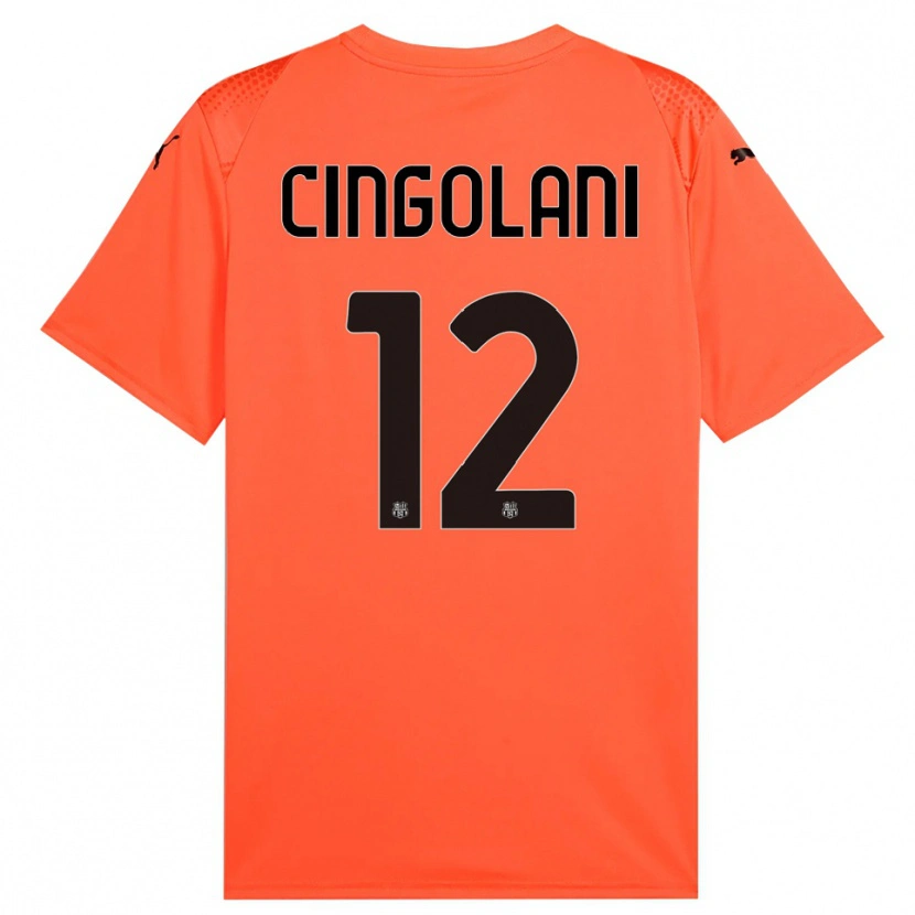 Danxen Kvinnor Matteo Cingolani #12 Orange Svart Målvaktströja 2025/26 T-tröja
