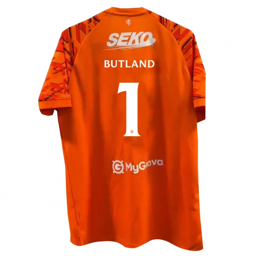 Danxen Kvinnor Jack Butland #1 Orange Vit Målvaktströja 2025/26 T-tröja