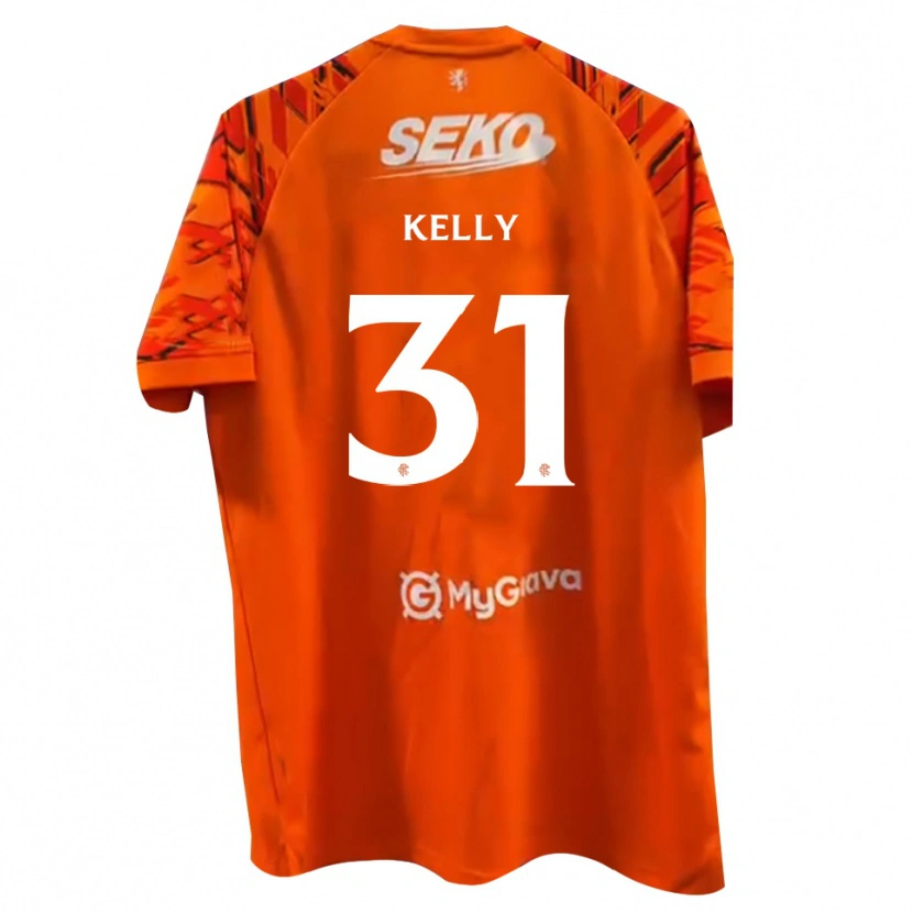 Danxen Kvinnor Liam Kelly #31 Orange Vit Målvaktströja 2025/26 T-tröja