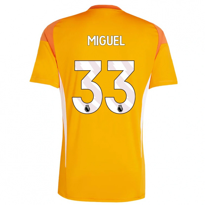 Danxen Kvinnor Carlos Miguel #33 Orange Vit Målvaktströja 2025/26 T-tröja