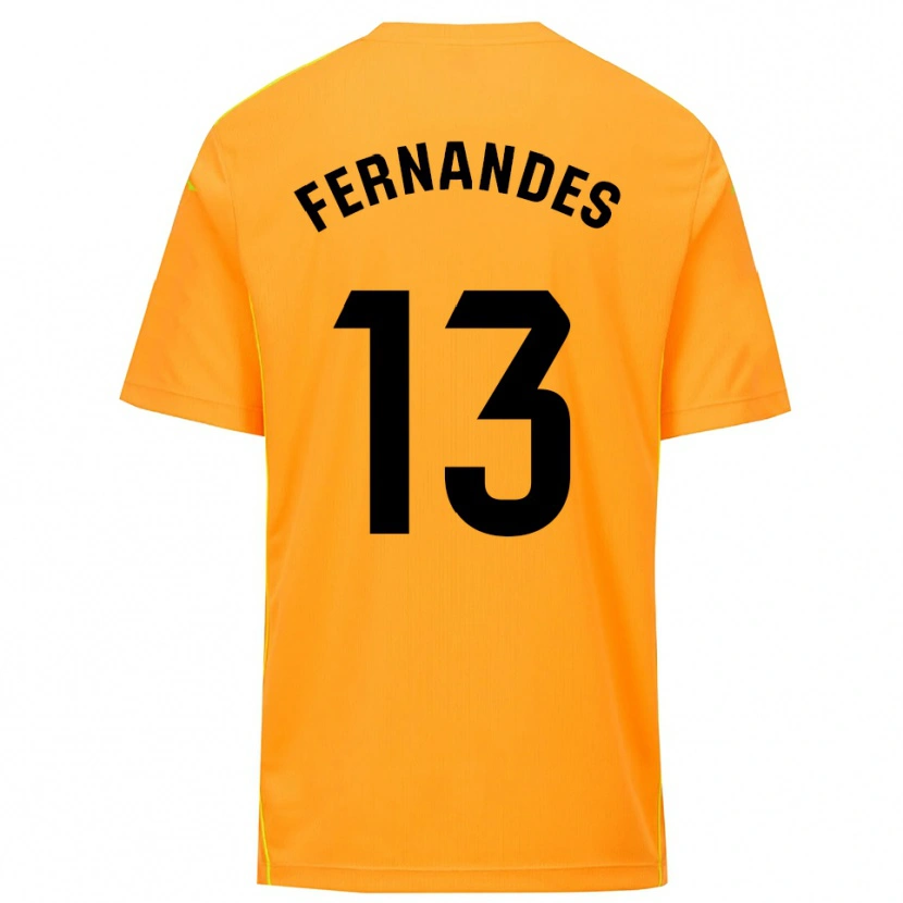 Danxen Kvinnor Guilherme Fernandes #13 Orange Svart Målvaktströja 2025/26 T-tröja