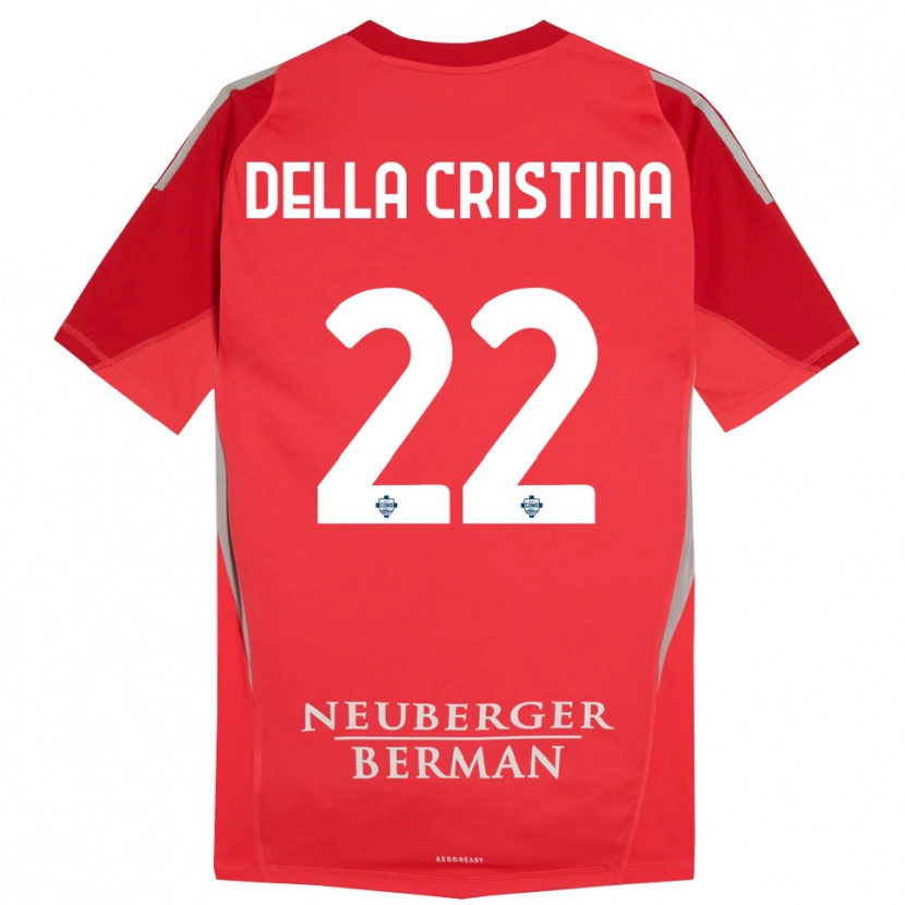 Danxen Kvinnor Stefano Della Cristina #22 Röd Grå Målvaktströja 2025/26 T-tröja