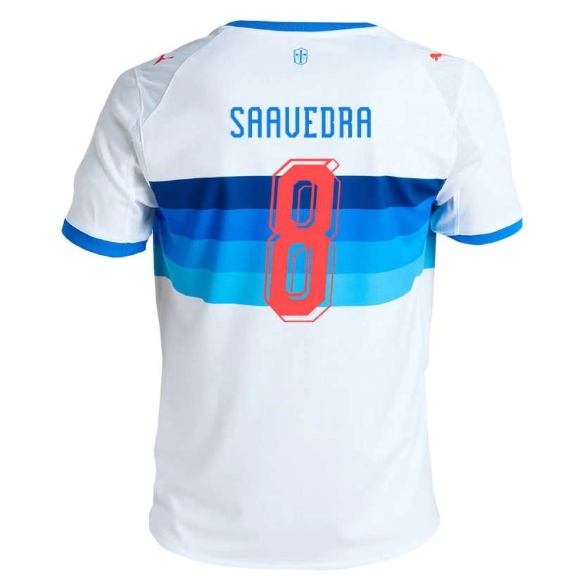 Danxen Barn Ignacio Saavedra #8 Vit Himmelsblå Hemmatröja Matchtröjor 2026/27 Tröjor T-Tröja