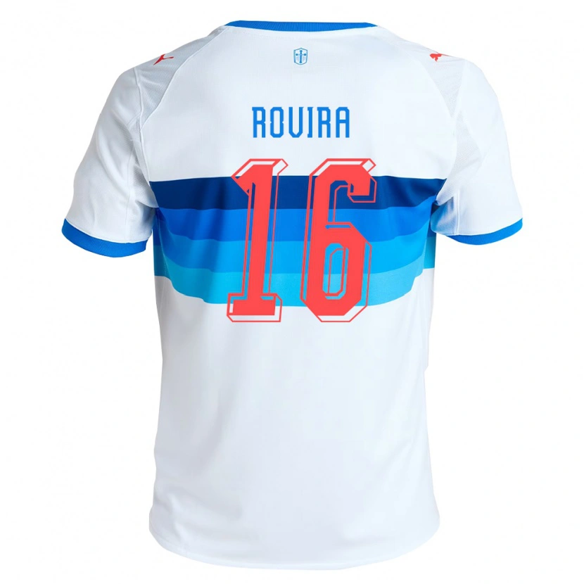 Danxen Barn Brayan Rovira #16 Vit Himmelsblå Hemmatröja Matchtröjor 2026/27 Tröjor T-Tröja