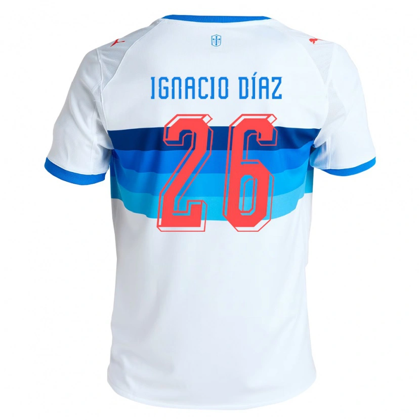 Danxen Barn Juan Ignacio Díaz #26 Vit Himmelsblå Hemmatröja Matchtröjor 2026/27 Tröjor T-Tröja