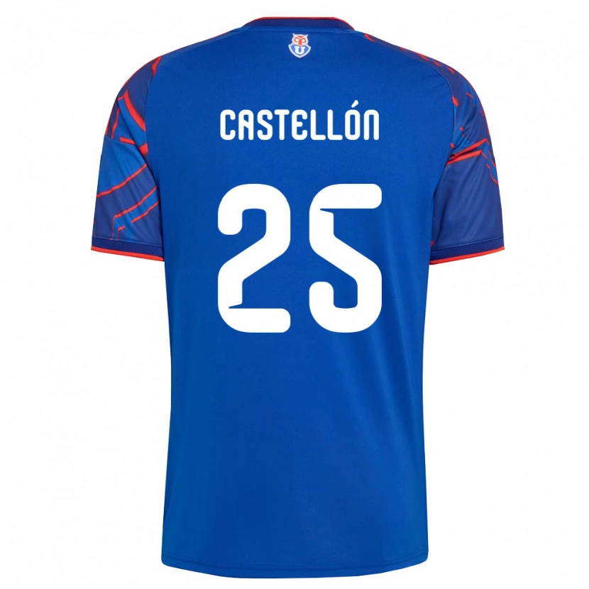 Danxen Barn Gabriel Castellón #25 Kungligt Blå Röd Hemmatröja Matchtröjor 2026/27 Tröjor T-Tröja