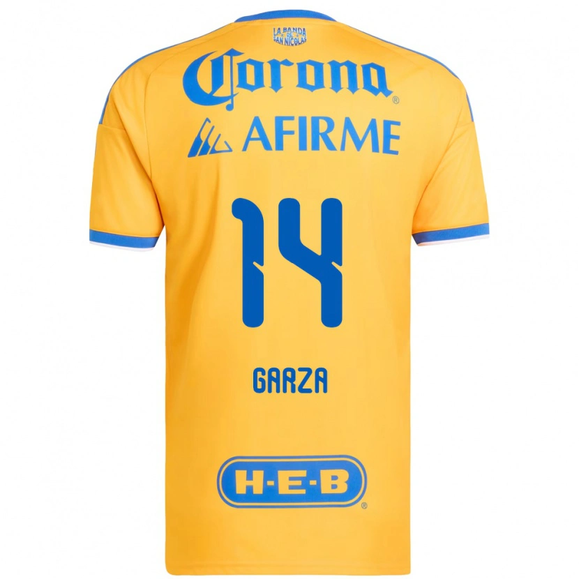 Danxen Barn Jesús Garza #14 Gul Blå Hemmatröja Matchtröjor 2026/27 Tröjor T-Tröja