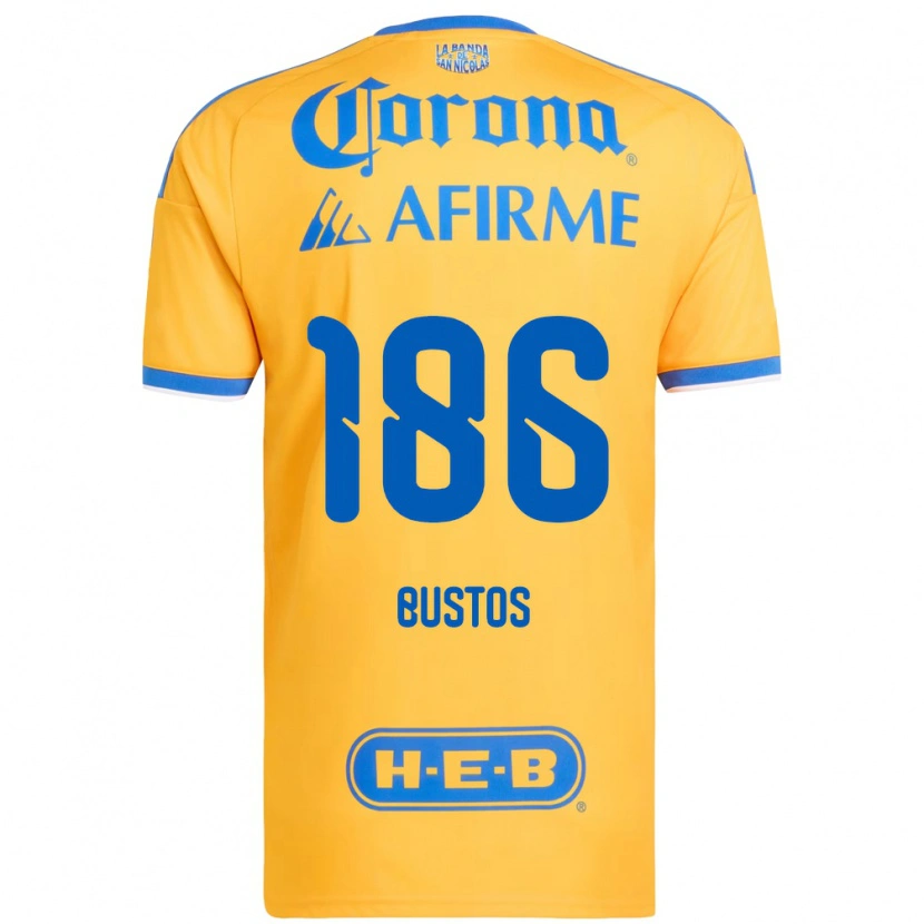Danxen Barn Maximiliano Bustos #186 Gul Blå Hemmatröja Matchtröjor 2026/27 Tröjor T-Tröja