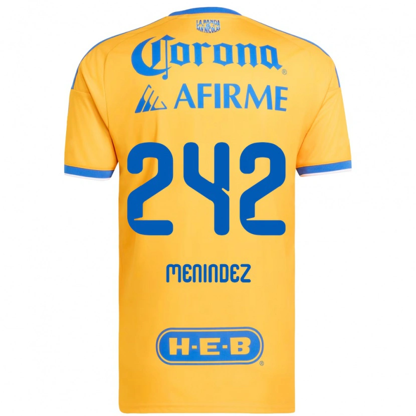 Danxen Barn Jonathan Menindez #242 Gul Blå Hemmatröja Matchtröjor 2026/27 Tröjor T-Tröja