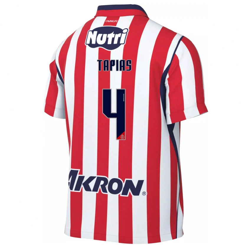 Danxen Barn Miguel Tapias #4 Röd Vit Hemmatröja Matchtröjor 2026/27 Tröjor T-Tröja