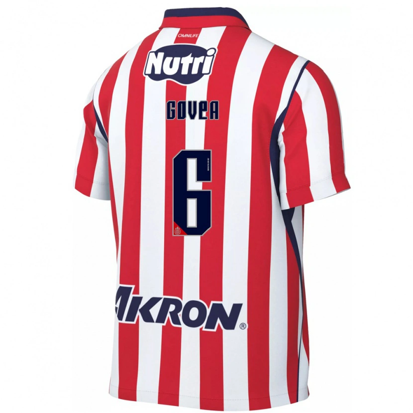 Danxen Barn Omar Govea #6 Röd Vit Hemmatröja Matchtröjor 2026/27 Tröjor T-Tröja