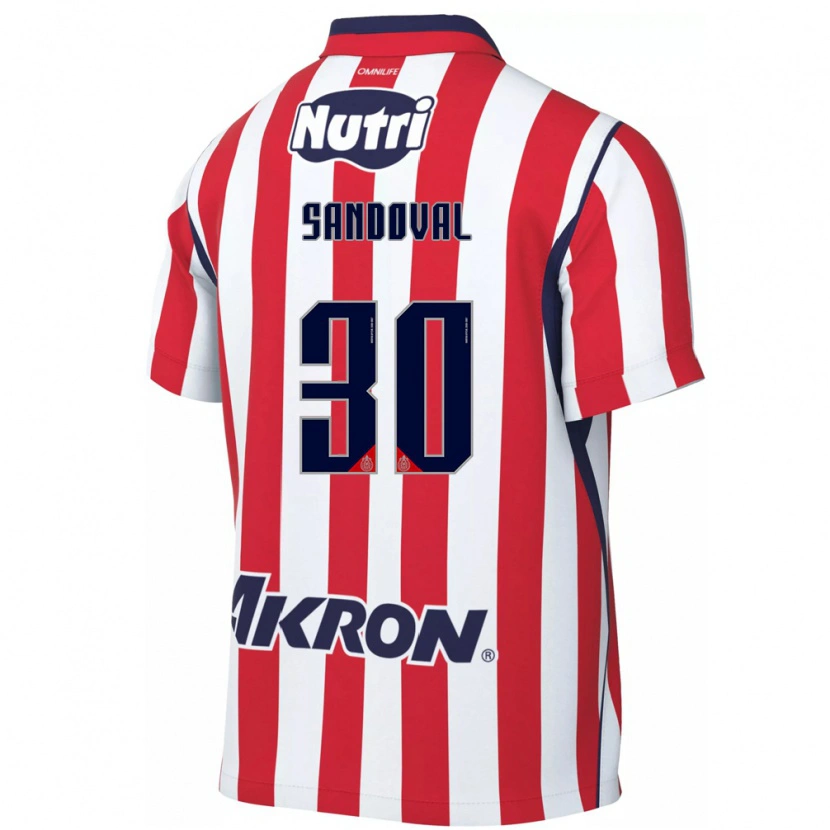 Danxen Barn Santiago Sandoval #30 Röd Vit Hemmatröja Matchtröjor 2026/27 Tröjor T-Tröja