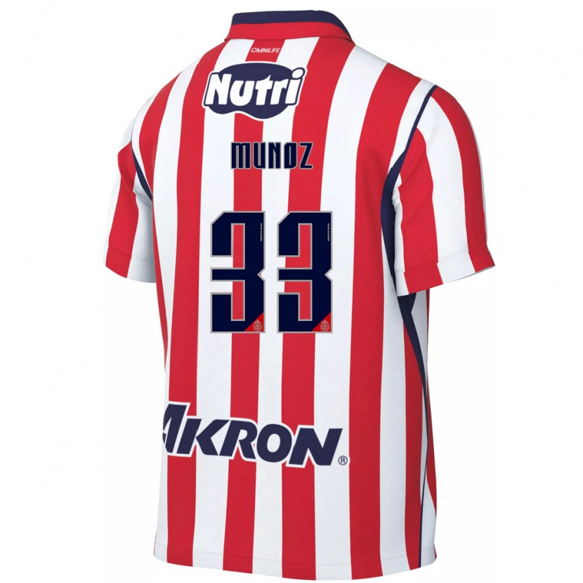 Danxen Barn Zahid Muñoz #33 Röd Vit Hemmatröja Matchtröjor 2026/27 Tröjor T-Tröja