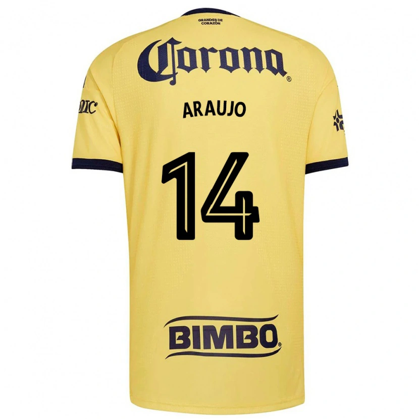 Danxen Barn Nestor Araujo #14 Gul Röd Svart Hemmatröja Matchtröjor 2026/27 Tröjor T-Tröja