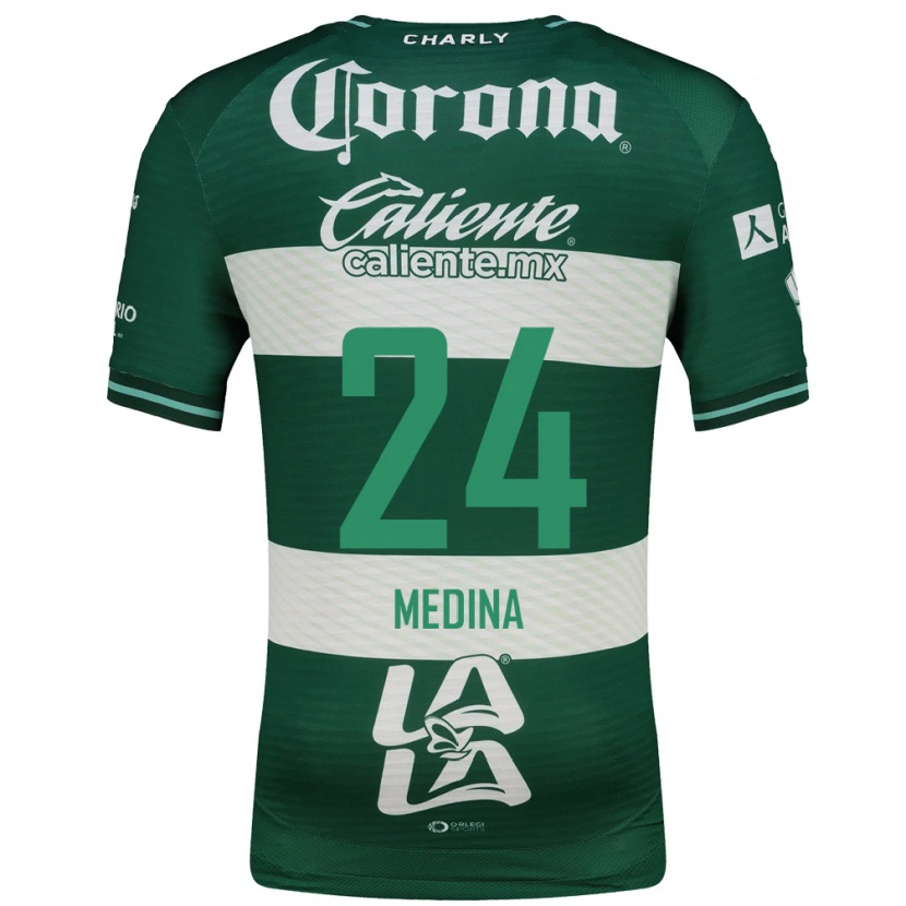 Danxen Barn Diego Medina #24 Grön Vit Hemmatröja Matchtröjor 2026/27 Tröjor T-Tröja