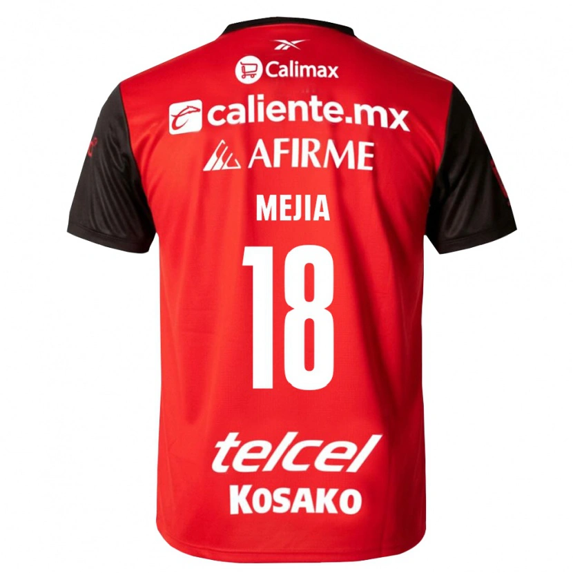 Danxen Barn Aarón Mejía #18 Svart Röd Hemmatröja Matchtröjor 2026/27 Tröjor T-Tröja