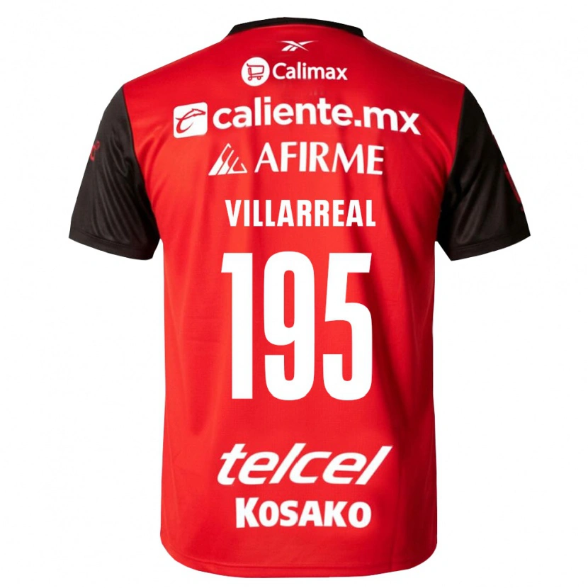 Danxen Barn Óscar Villarreal #195 Svart Röd Hemmatröja Matchtröjor 2026/27 Tröjor T-Tröja