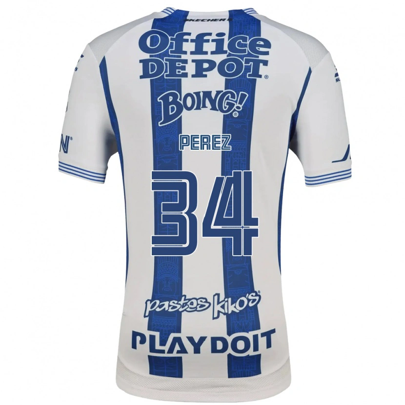 Danxen Barn Julio Pérez #34 Vit Marinblå Hemmatröja Matchtröjor 2026/27 Tröjor T-Tröja