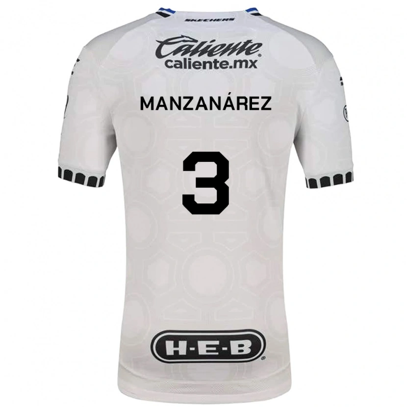 Danxen Barn Óscar Manzanárez #3 Vit Svart Blå Hemmatröja Matchtröjor 2026/27 Tröjor T-Tröja
