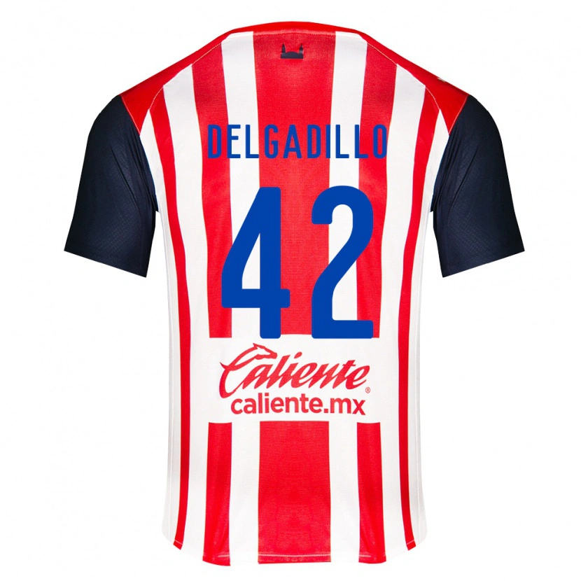 Danxen Barn Diego Delgadillo #42 Röd Svart Vit Hemmatröja Matchtröjor 2026/27 Tröjor T-Tröja