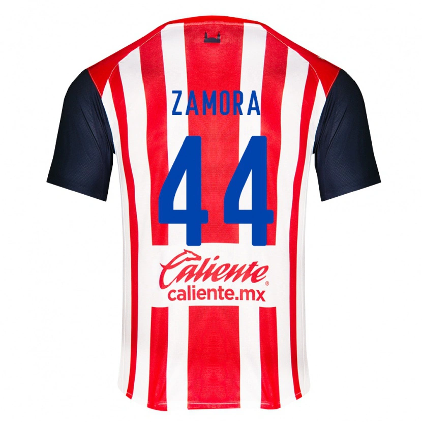 Danxen Barn Saúl Zamora #44 Röd Svart Vit Hemmatröja Matchtröjor 2026/27 Tröjor T-Tröja