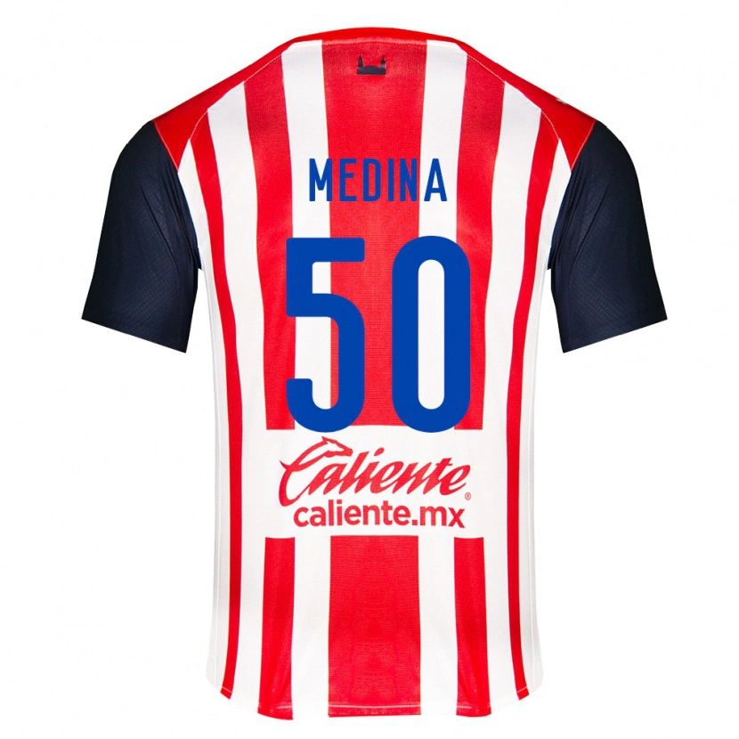 Danxen Barn Cruz Medina #50 Röd Svart Vit Hemmatröja Matchtröjor 2026/27 Tröjor T-Tröja