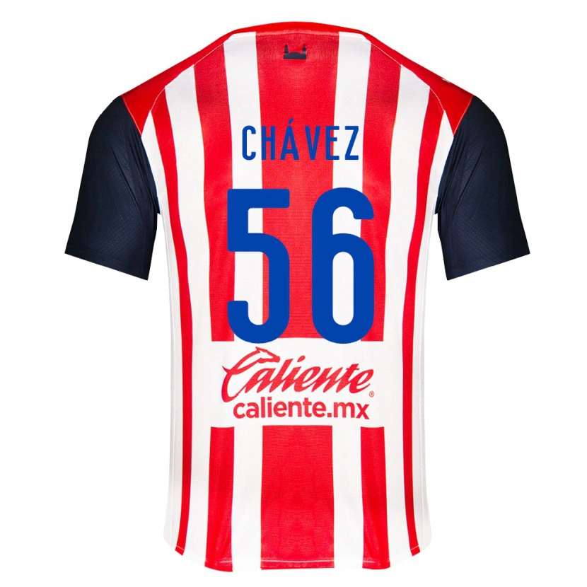 Danxen Barn Ángel Chávez #56 Röd Svart Vit Hemmatröja Matchtröjor 2026/27 Tröjor T-Tröja
