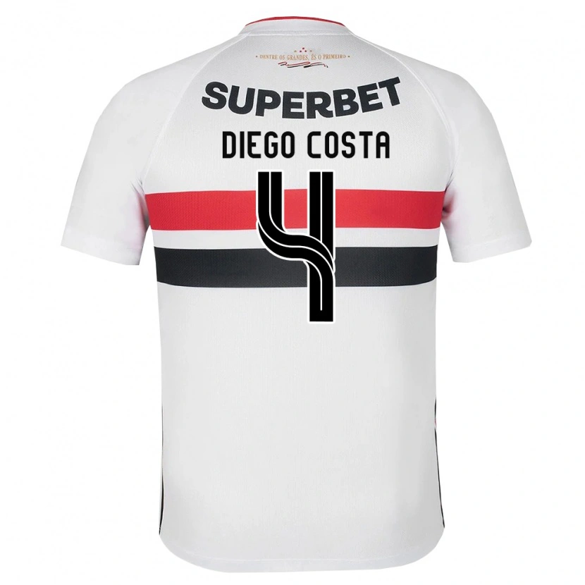 Danxen Barn Diego Costa #4 Vit Röd Svart Hemmatröja Matchtröjor 2026/27 Tröjor T-Tröja