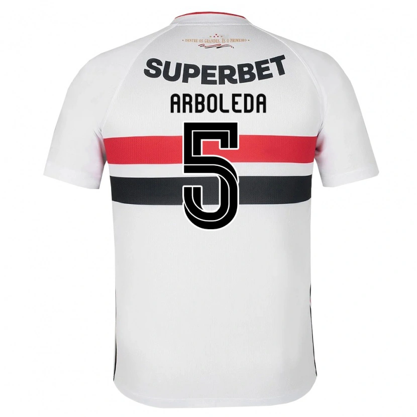 Danxen Barn Robert Arboleda #5 Vit Röd Svart Hemmatröja Matchtröjor 2026/27 Tröjor T-Tröja
