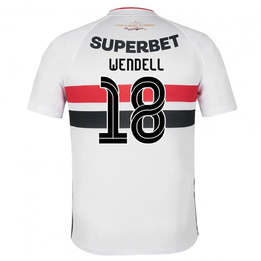Danxen Barn Wendell Nascimento Borges #18 Vit Röd Svart Hemmatröja Matchtröjor 2026/27 Tröjor T-Tröja