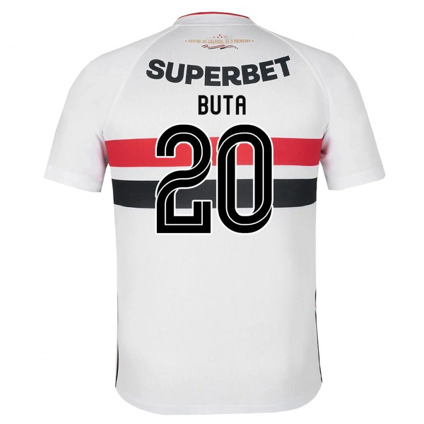 Danxen Barn Aurélio Buta #20 Vit Röd Svart Hemmatröja Matchtröjor 2026/27 Tröjor T-Tröja