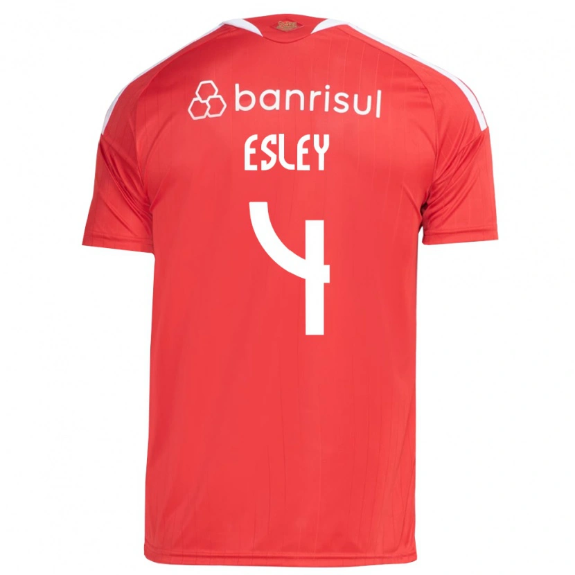 Danxen Barn Esley Ezequiel Dos Reis #4 Röd Vit Hemmatröja Matchtröjor 2026/27 Tröjor T-Tröja