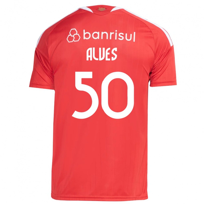 Danxen Barn Kauan Alves #50 Röd Vit Hemmatröja Matchtröjor 2026/27 Tröjor T-Tröja