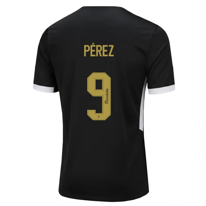 Danxen Barn Diego Pérez #9 Svart Vit Gul Hemmatröja Matchtröjor 2026/27 Tröjor T-Tröja