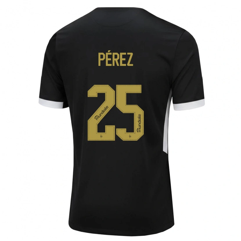 Danxen Barn Tomás Pérez #25 Svart Vit Gul Hemmatröja Matchtröjor 2026/27 Tröjor T-Tröja