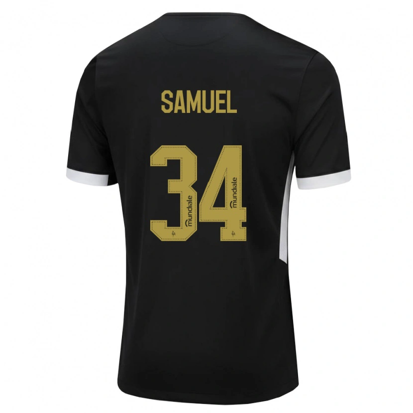 Danxen Barn Samuel Lima Barros #34 Svart Vit Gul Hemmatröja Matchtröjor 2026/27 Tröjor T-Tröja