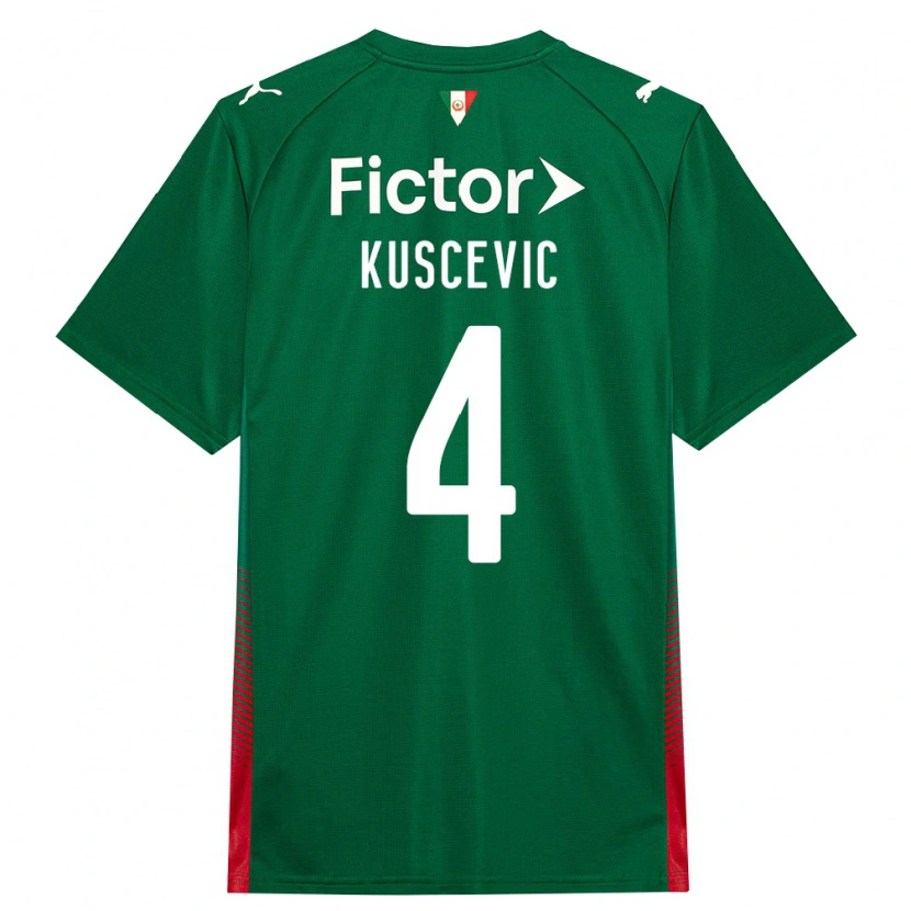 Danxen Barn Benjamin Kuscevic #4 Grön Röd Vit Hemmatröja Matchtröjor 2026/27 Tröjor T-Tröja
