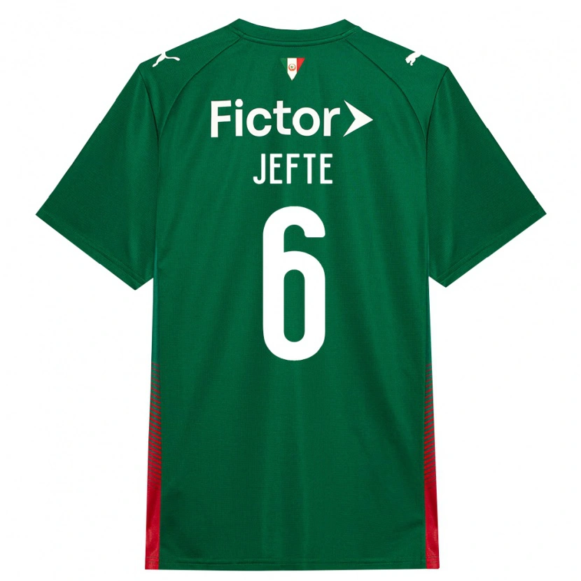 Danxen Barn Jefté Vital Da Silva Dias #6 Grön Röd Vit Hemmatröja Matchtröjor 2026/27 Tröjor T-Tröja