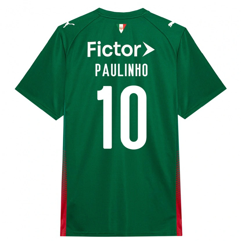 Danxen Barn Paulinho #10 Grön Röd Vit Hemmatröja Matchtröjor 2026/27 Tröjor T-Tröja