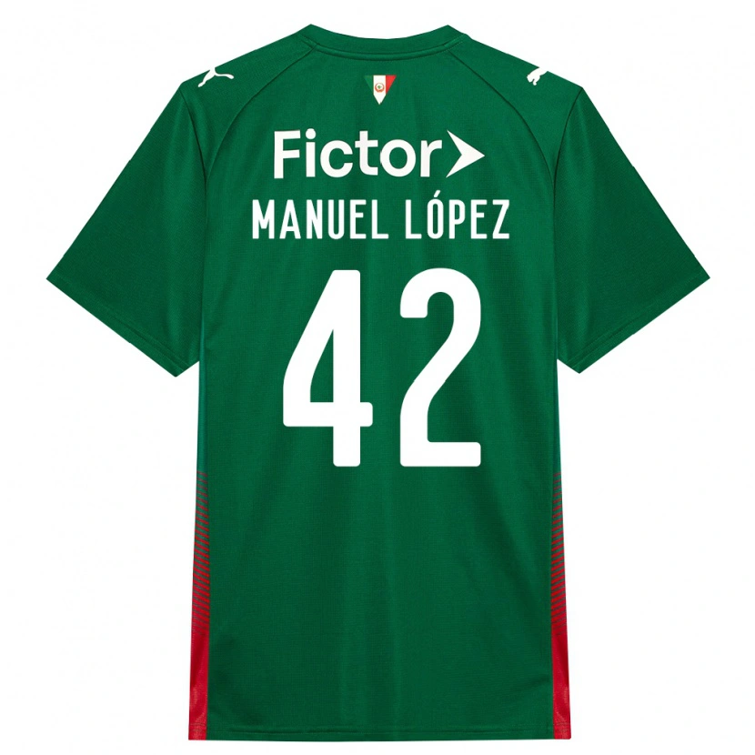 Danxen Barn José Manuel López #42 Grön Röd Vit Hemmatröja Matchtröjor 2026/27 Tröjor T-Tröja