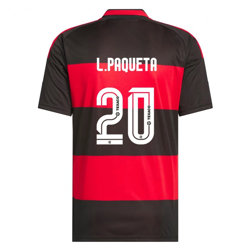 Danxen Barn Lucas Paquetá #20 Röd Svart Vit Hemmatröja Matchtröjor 2026/27 Tröjor T-Tröja