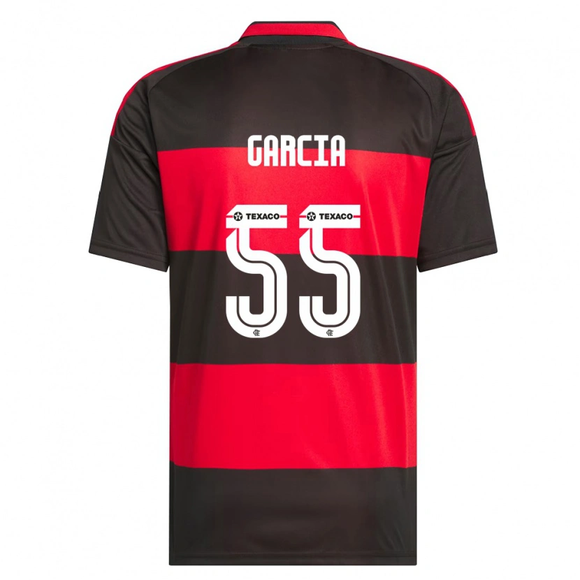 Danxen Barn Caio Garcia #55 Röd Svart Vit Hemmatröja Matchtröjor 2026/27 Tröjor T-Tröja