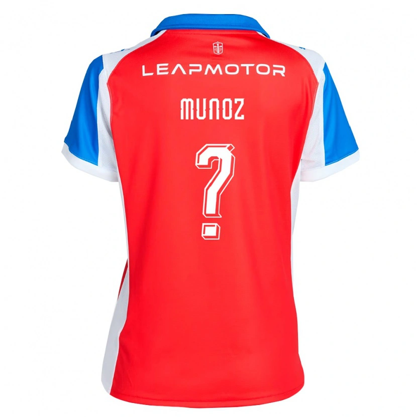 Danxen Barn Luis Muñoz #0 Röd Blå Bortatröja Matchtröjor 2026/27 Tröjor T-Tröja
