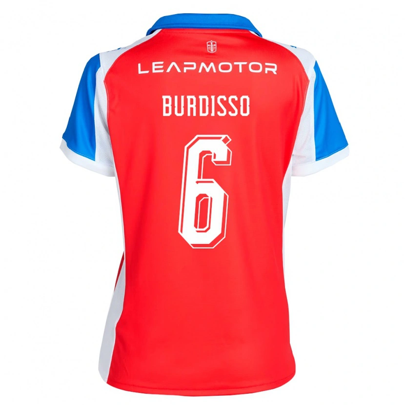Danxen Barn Guillermo Burdisso #6 Röd Blå Bortatröja Matchtröjor 2026/27 Tröjor T-Tröja